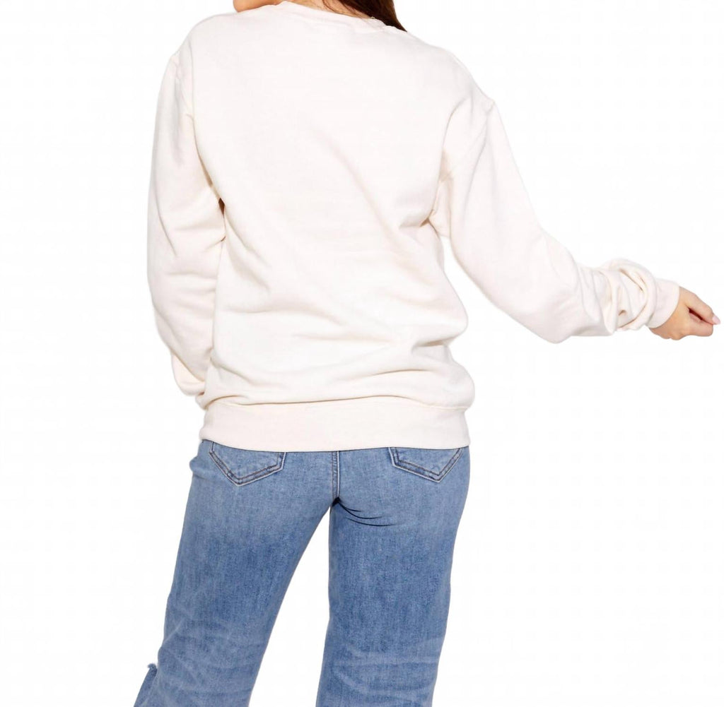 Unto Us A Child Is Born Sweatshirt In White