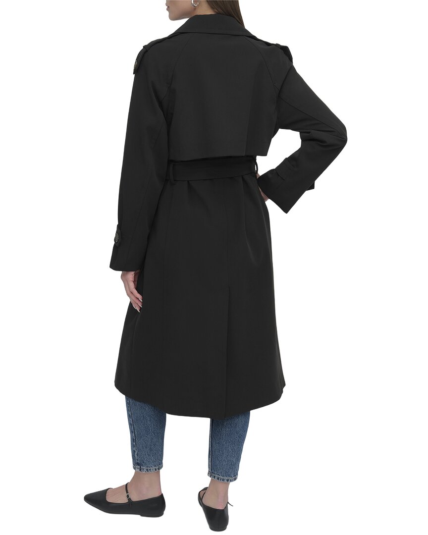 DKNY Double-Breasted Rain Trench Coat