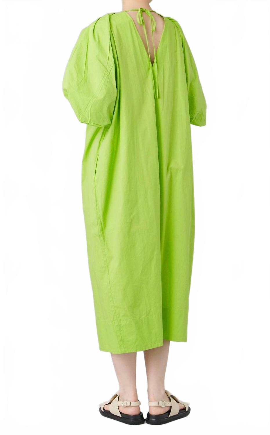 Tucked Cocoon Dress In Apple