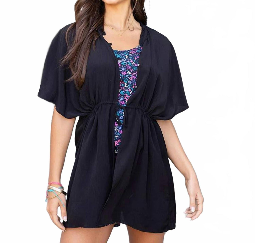 Cover Up Kimono In Black