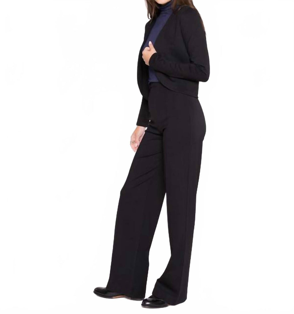 Ponte Knit Straightleg Pants In Black