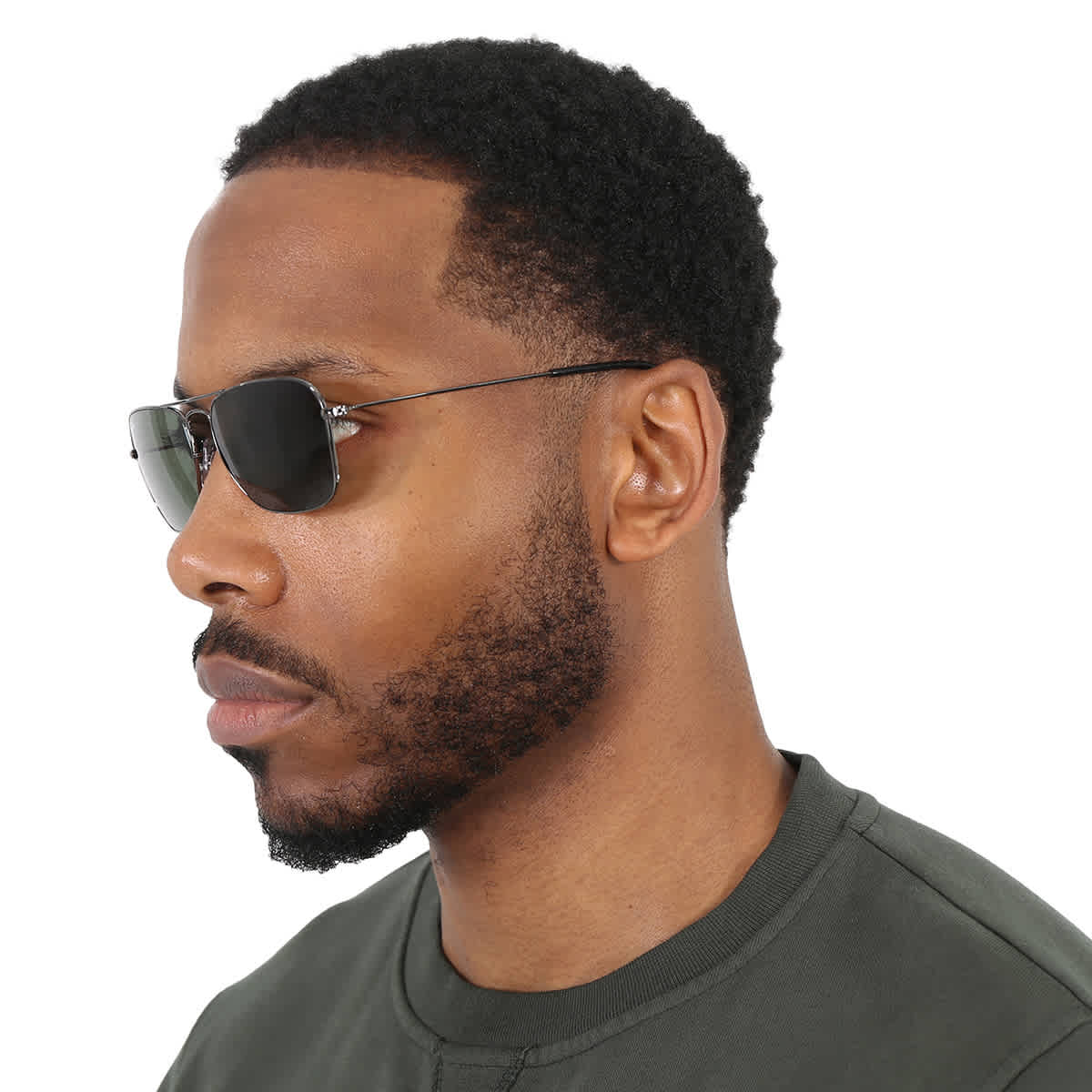 Ray Ban Caravan Green Classic G-15 Square Unisex Sunglasses RB3136 004 55