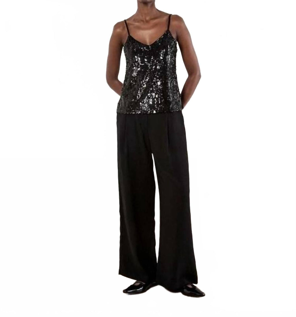 Sequin Cami Top In Black
