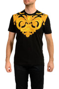 Medusa Print Cotton Tee In Black/gold