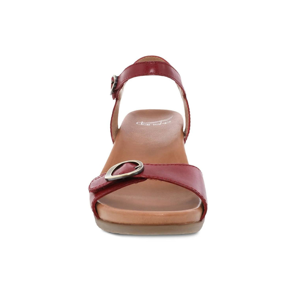 Women's Arielle Leather Wedge Sandals In Red Glazed