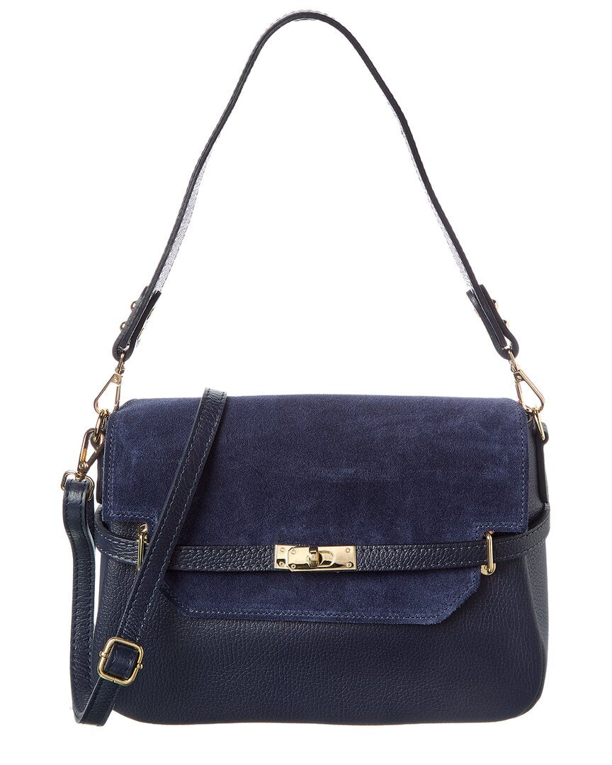 Isabella Rossetti Greta Suede & Leather Handbag