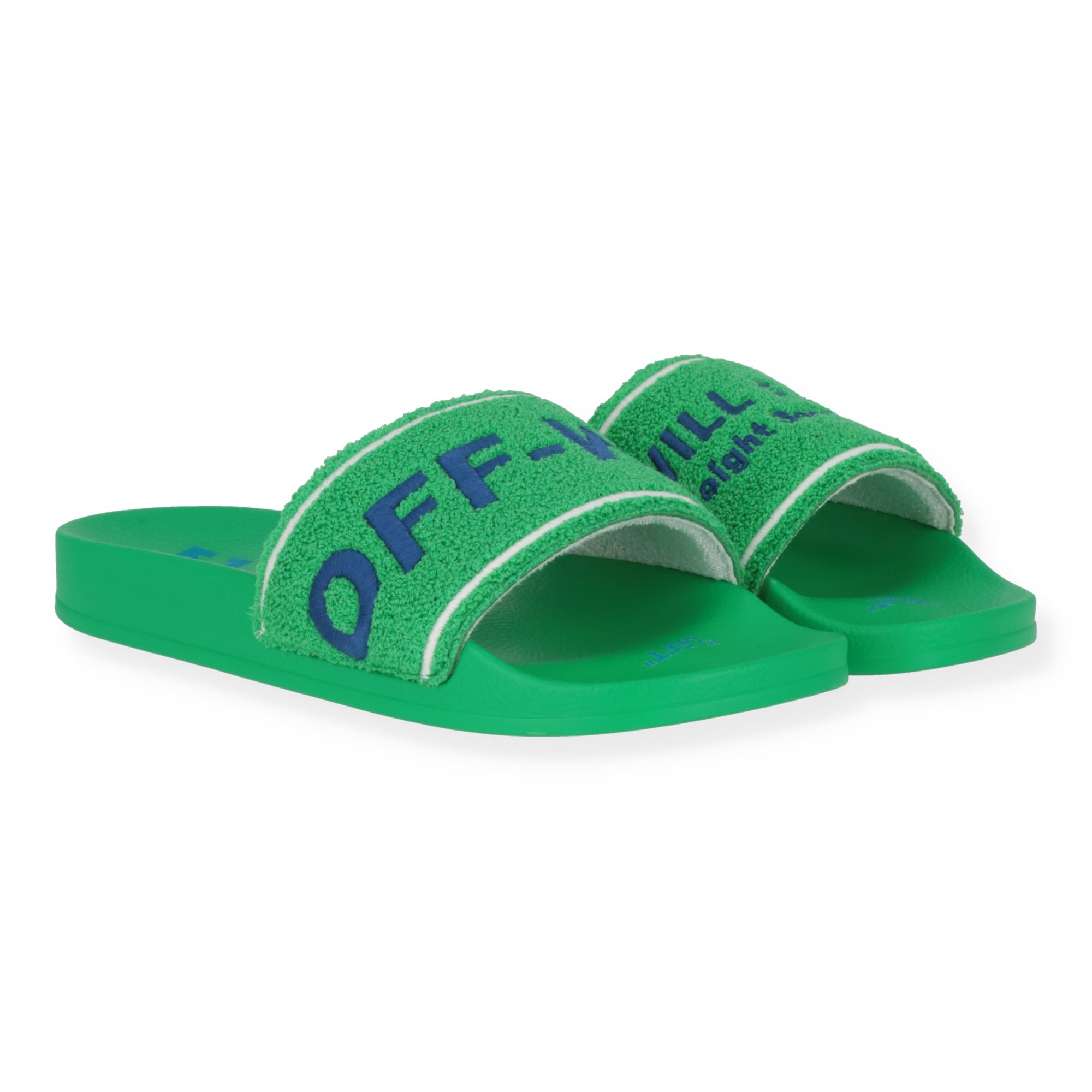 Off White Mens Green/White Flip-Flop