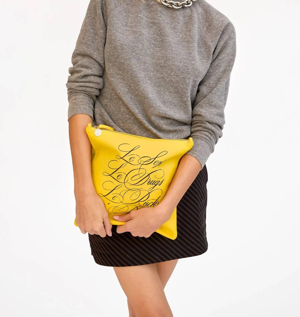 Women's Foldover Clutch In Yellow