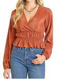 Women's Cowgirl Plisse Blouse In Scarlet