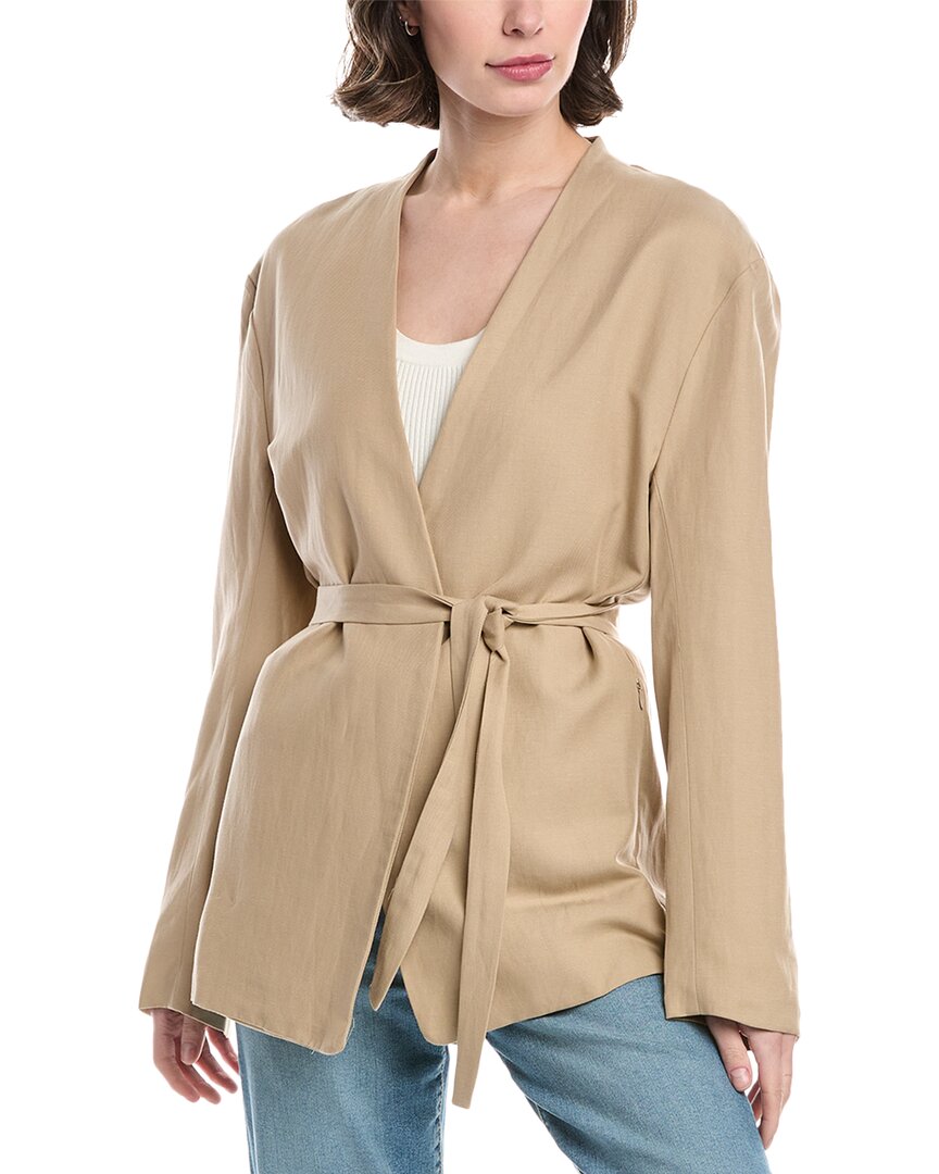 Enza Costa Twill Belted Linen-Blend Jacket