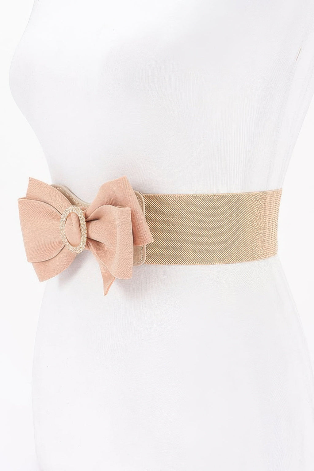 Rhinestone Bow Buckle Stretch Belt