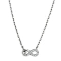 High polished (no plating) Stainless Steel Necklace with AAA Grade CZ in Clear