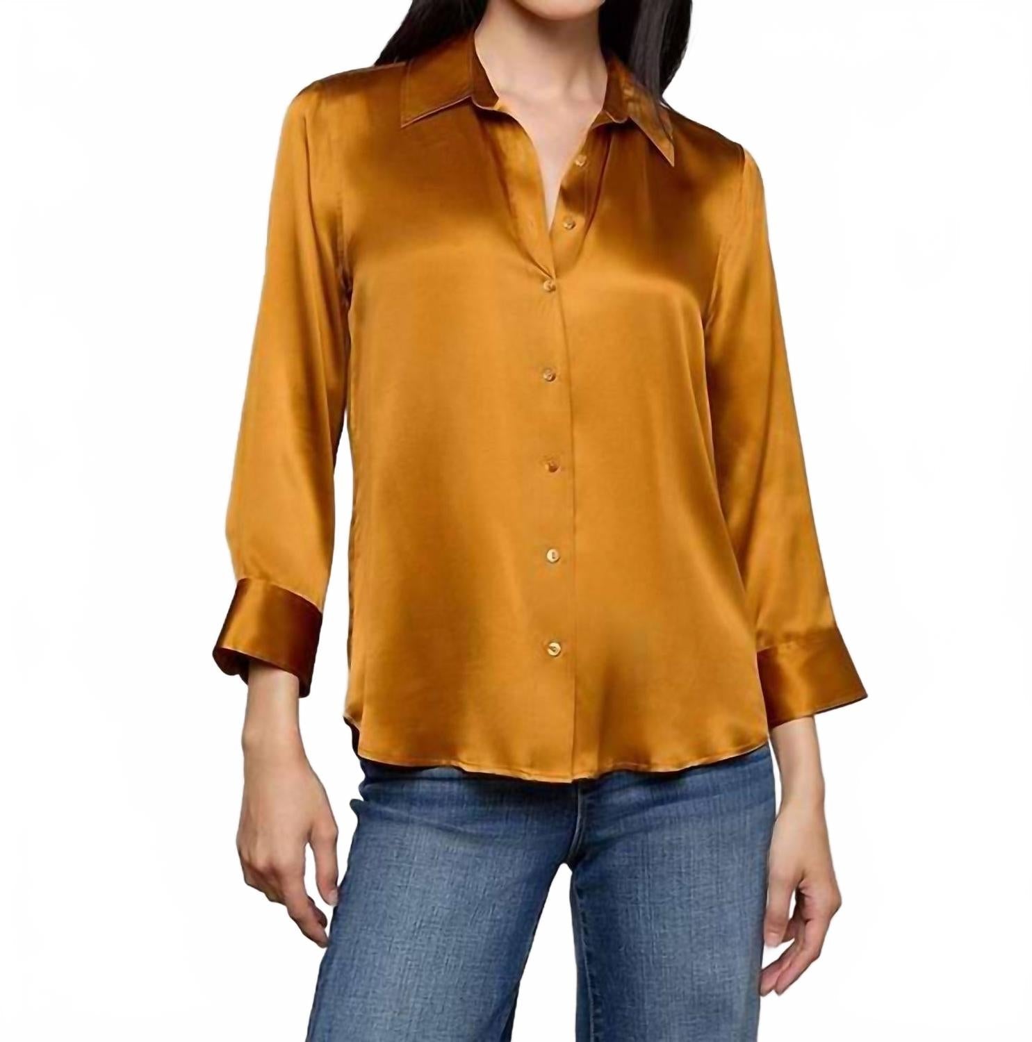 Dani Silk Blouse In Dijon