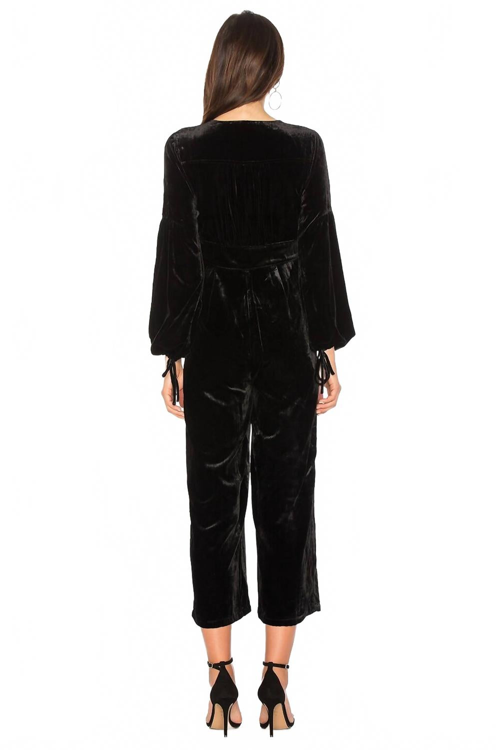 True Lovin Velvet One Piece Jumpsuit In Black