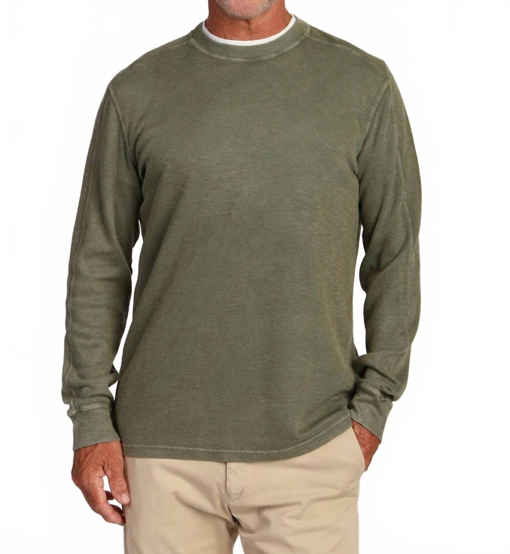 Heritage Crew Sweater In Agave Green