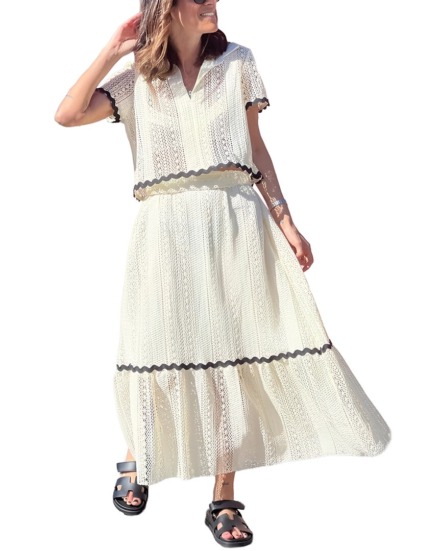 CAMILA BLANCO 2pc Blouse & Skirt Set