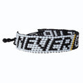 Unisex Never Give Up Bracelet In White Gold