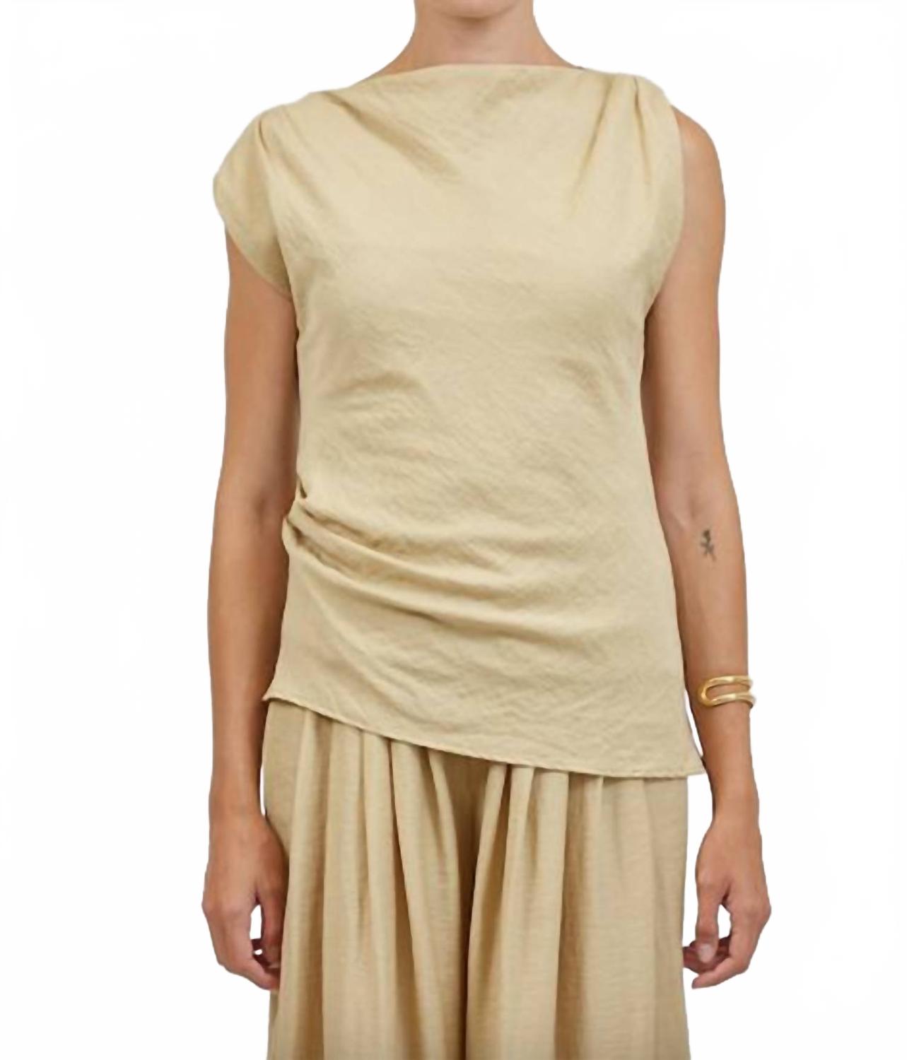 Iris Linen Top In Toffee