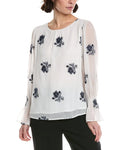 CeCe Smocked Cuff Blouse