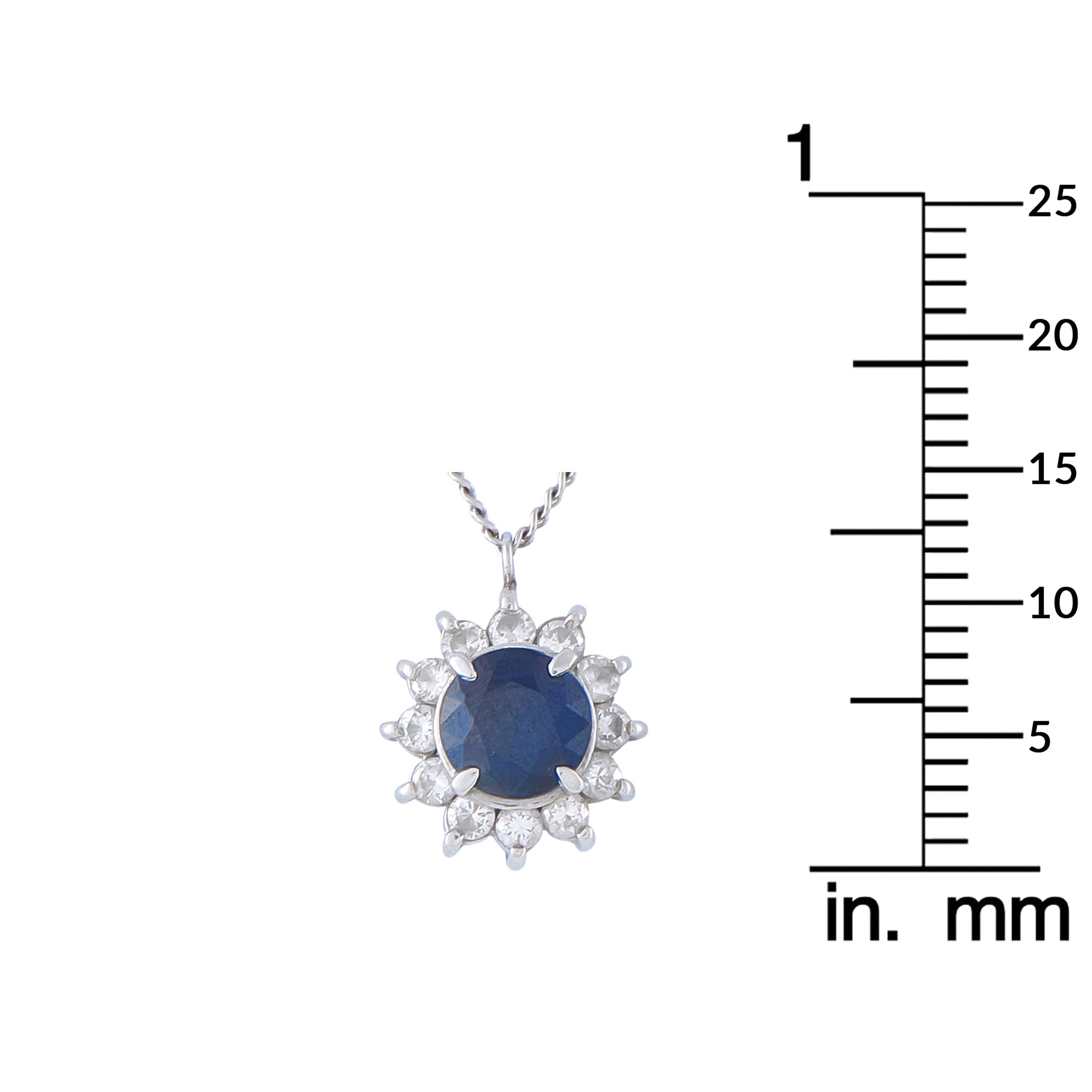 LB Exclusive Platinum 0.36ct Diamond and Sapphire Pendant Necklace MF30-041326