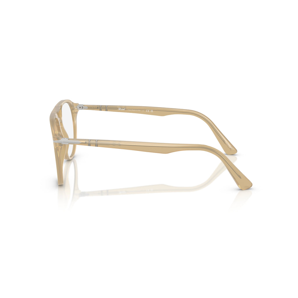 Translucent Beige Acetate Aviator Eyeglasses With Double Bridge
