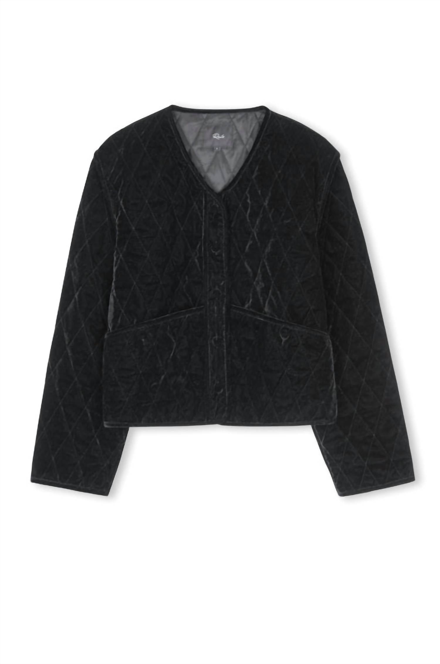 Kiko Boxy Fit Jacket In Black Velvet