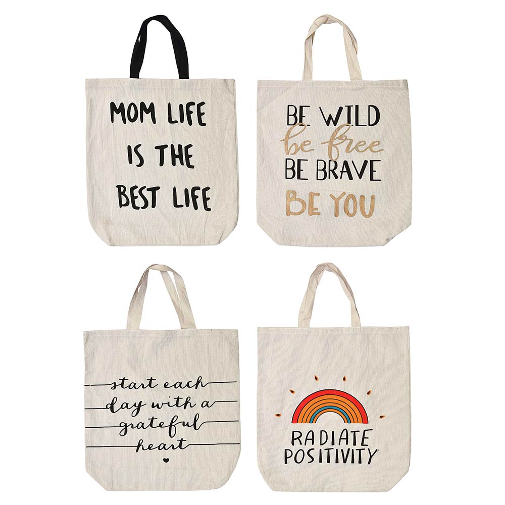 Rainbow Radiate Positivity Print Shoulder Tote Bag
