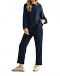 Kaely Long Sleeve Pant Set In Navy