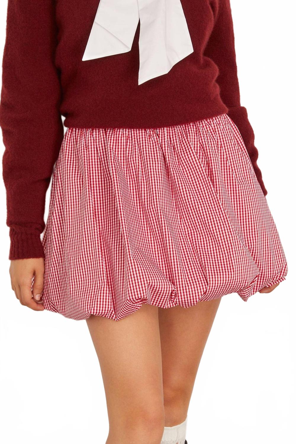 Kinsley Bubble Skirt In Carmine