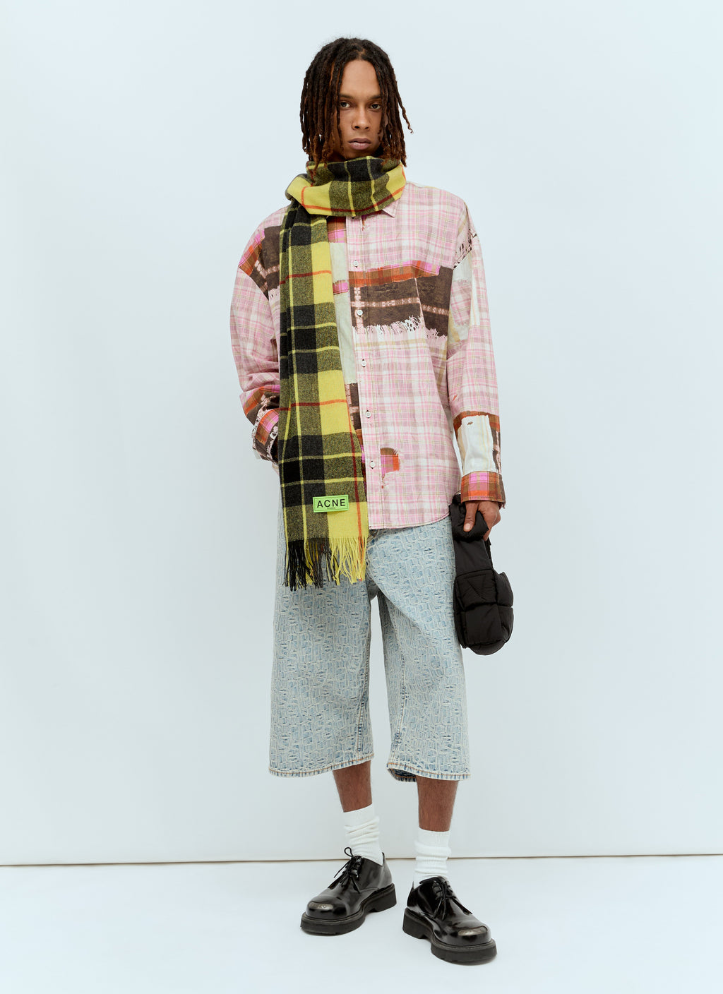 Acne Studios Men Check Fringe Scarf