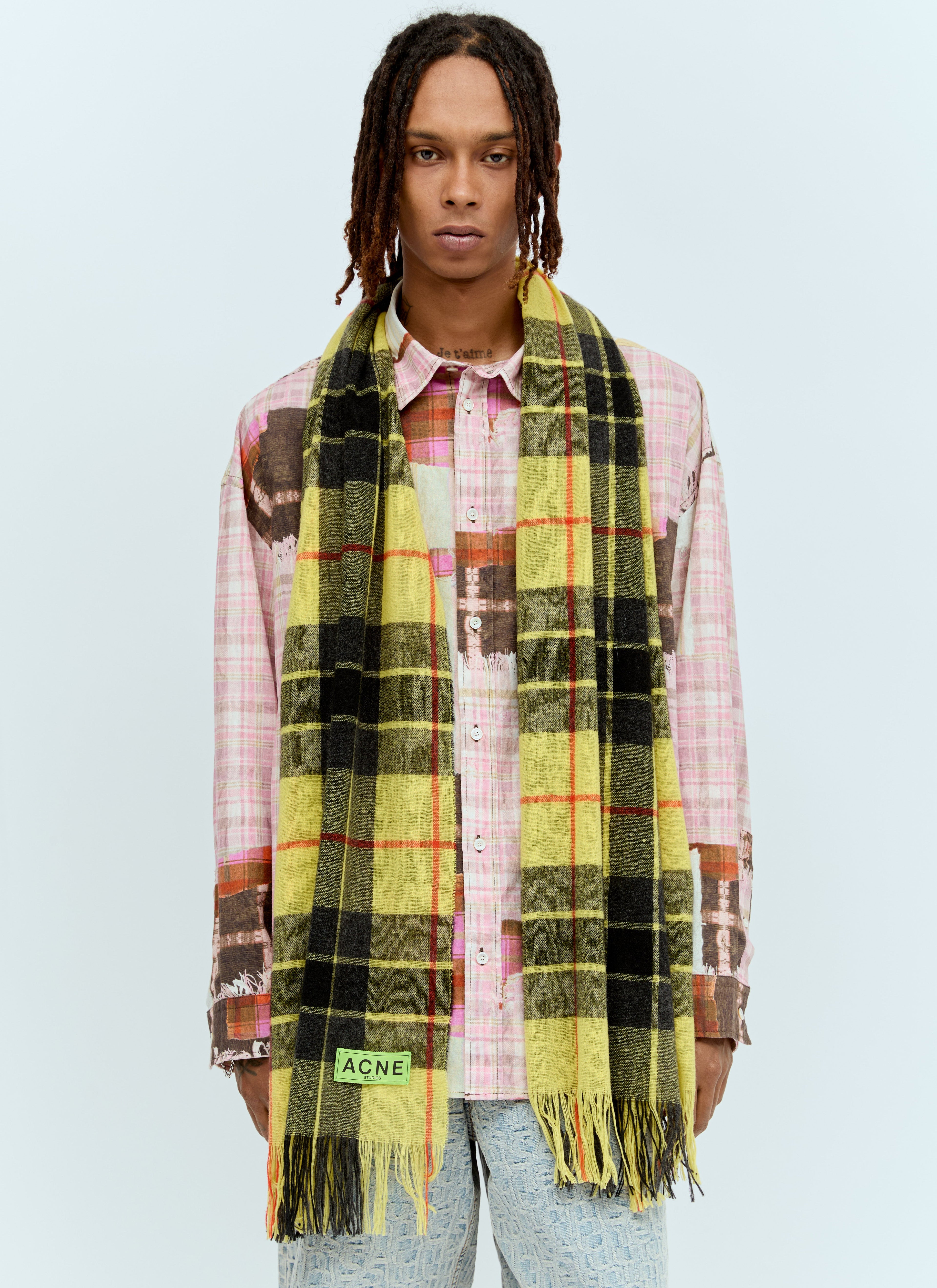 Acne Studios Men Check Fringe Scarf