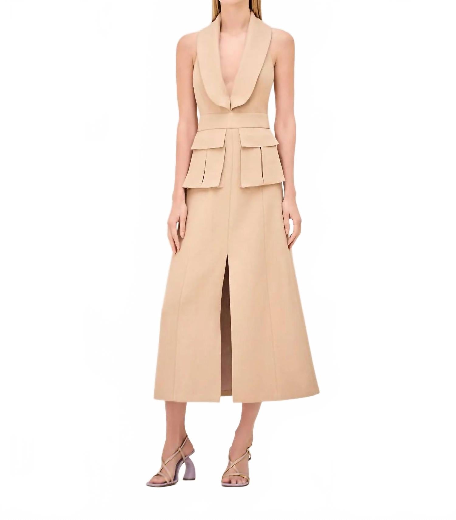 Sessile Sleeveless Midi Dress In Dune