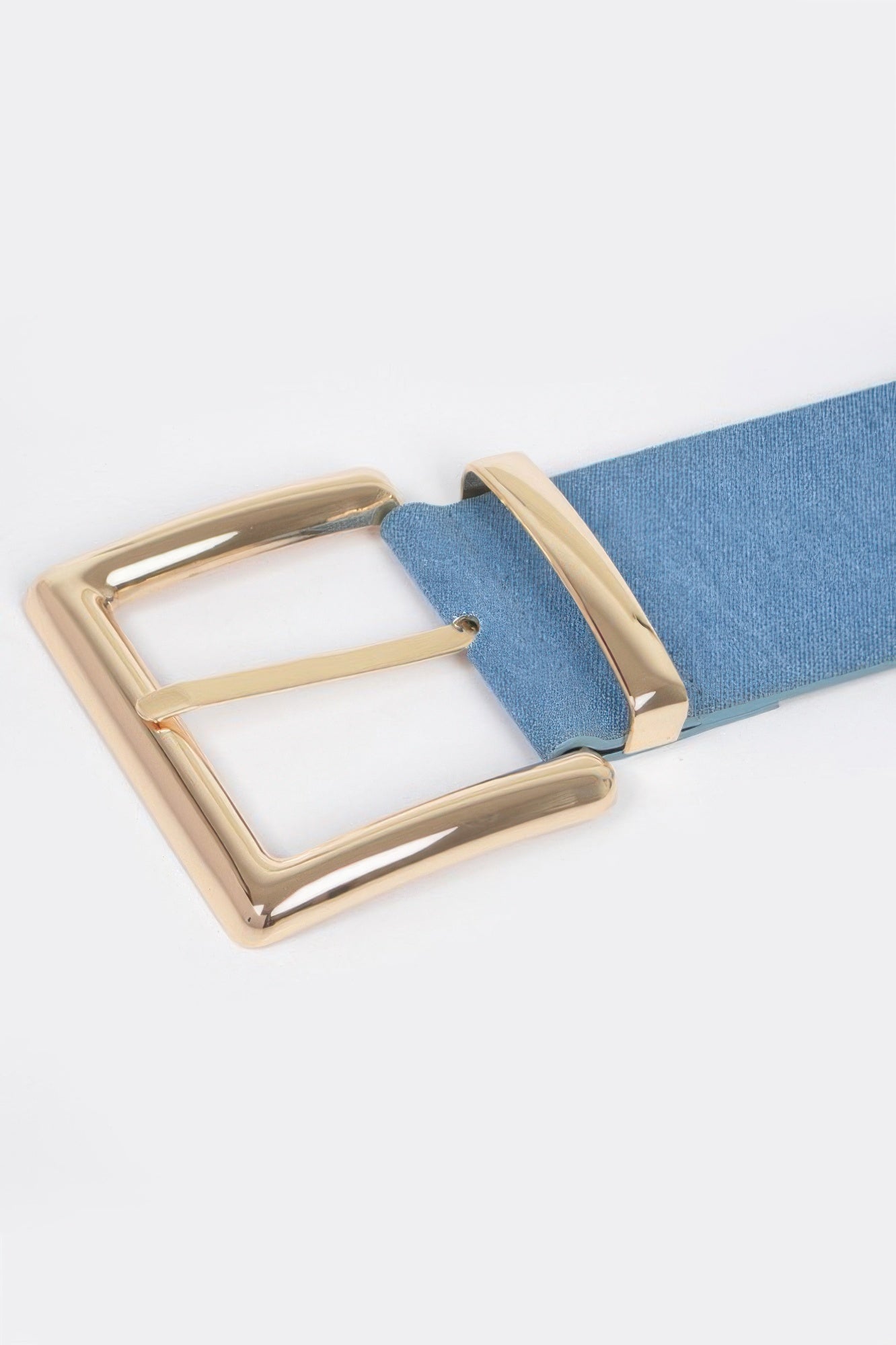 Oversized Metal Buckle Denim Waist Belt