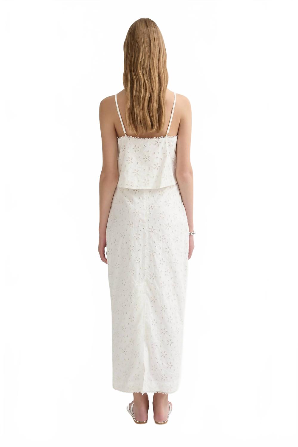 Salma Column Maxi Skirt In Vintage White