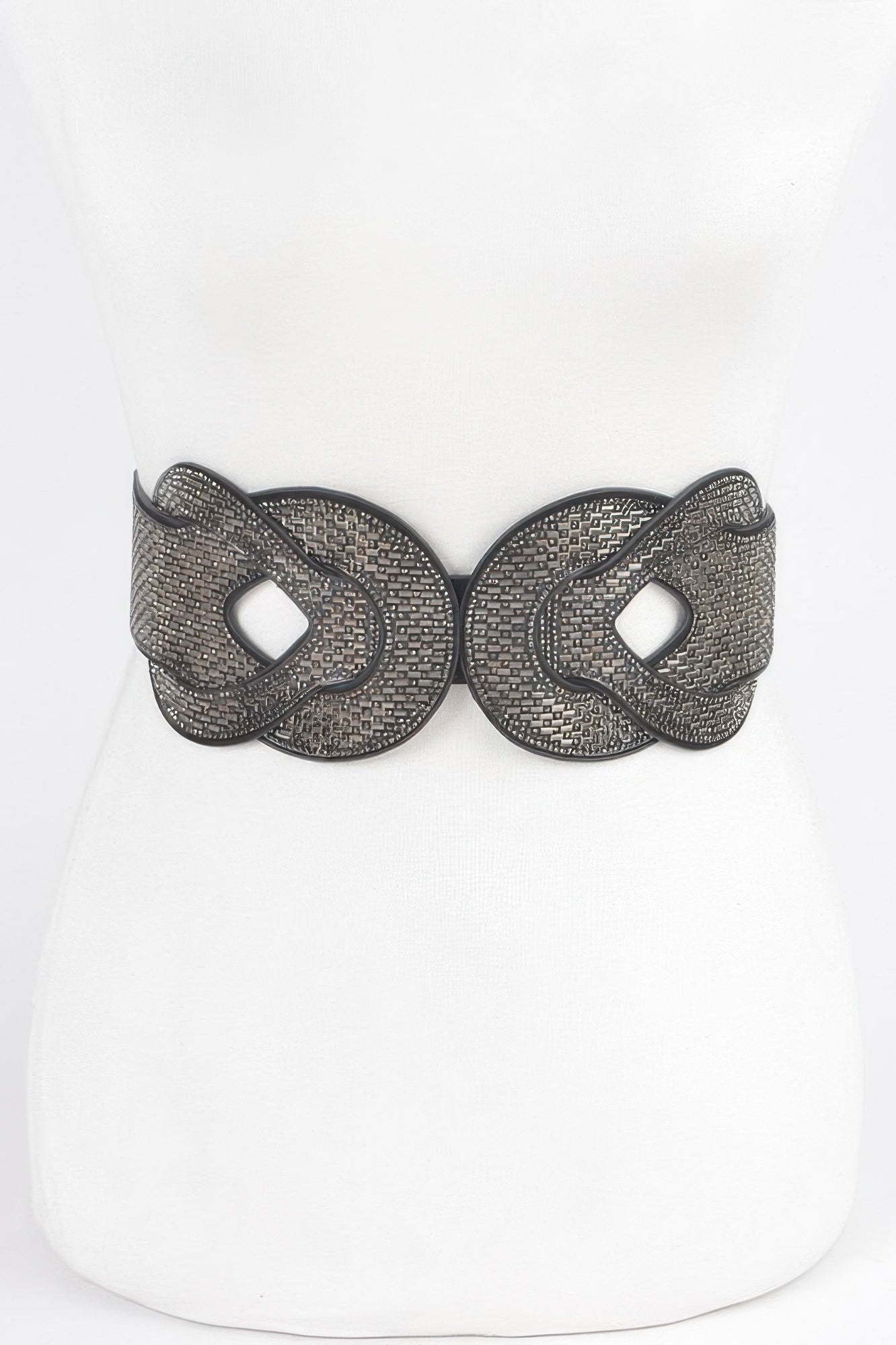 Multi Rhinestone Plus Size Elastic Belt