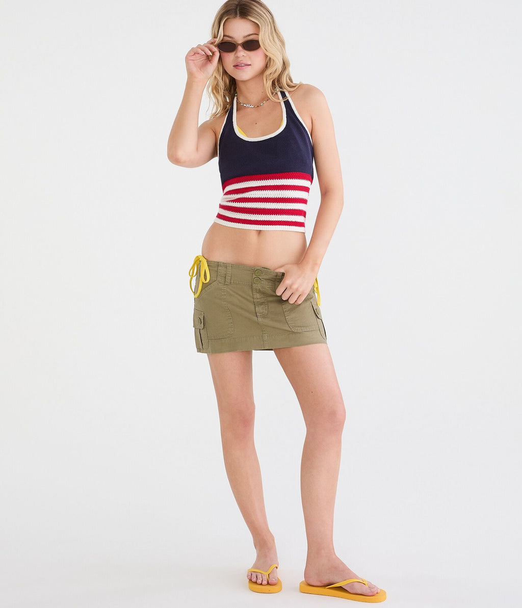 Aeropostale Twill Cargo Low-Rise Mini Skirt
