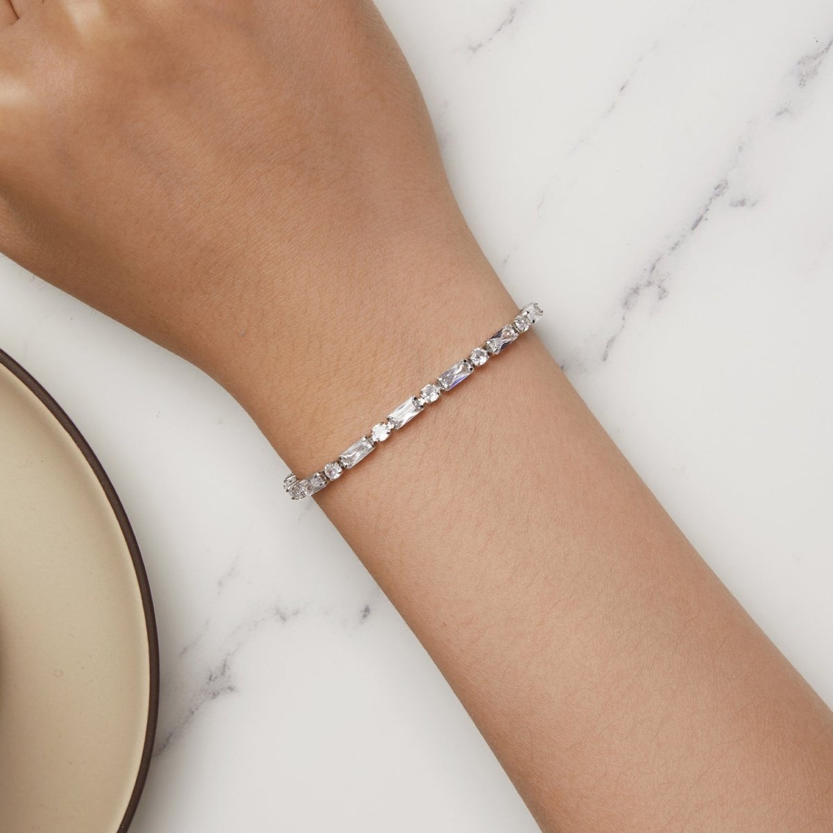 Adjustable Mixed-Cut Crystal Bracelet