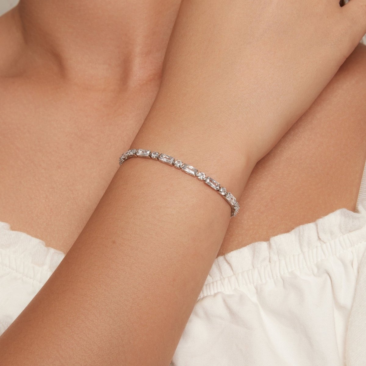 Adjustable Mixed-Cut Crystal Bracelet