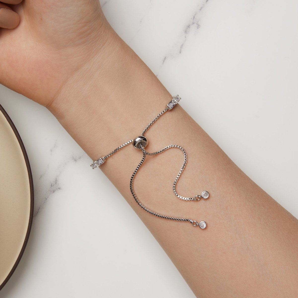 Adjustable Mixed-Cut Crystal Bracelet