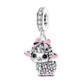 Adorable Lamb with Pink Bow Dangle Charm