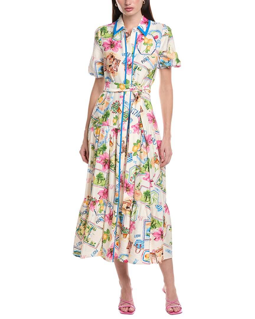 Maison Tara Printed Midori Short Sleeve Midi Dress