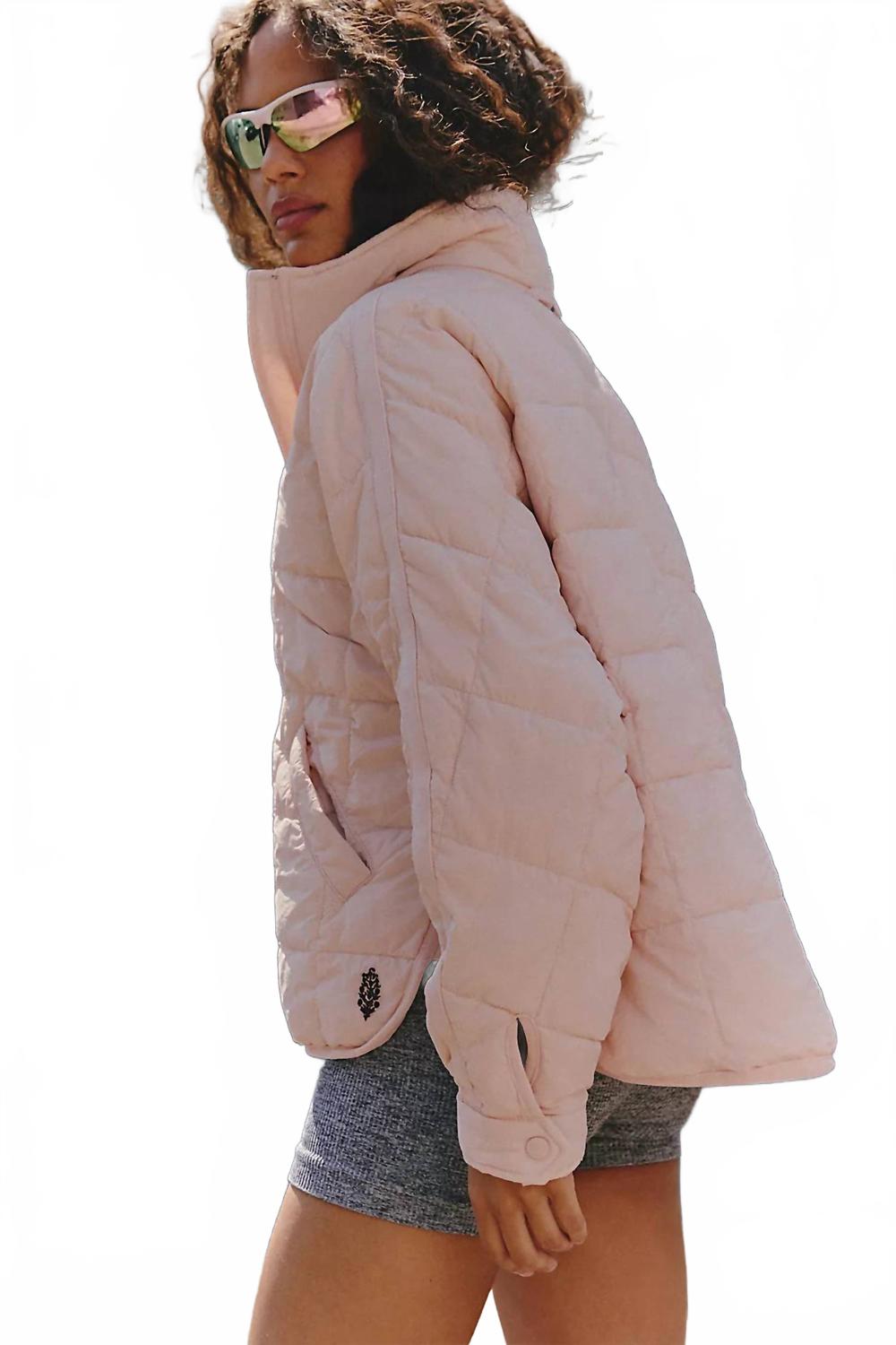 Pippa Packable Puffer Jacket In Ballet Slipper