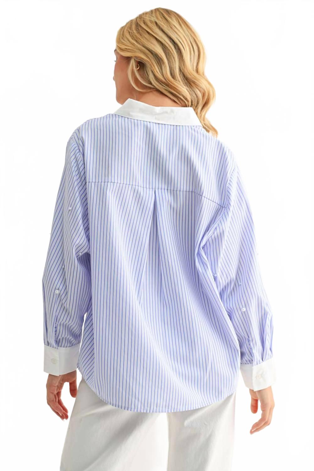 Jullian Top With Pearls In Blue