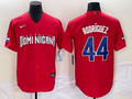 Men's 2023 World Baseball Classic #44 Julio Rodriguez Dominican Republic Red jersey