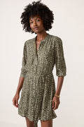 Women's Puff Sleeve Belted Shirt Dress