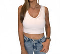 Clement Crop Tank In White
