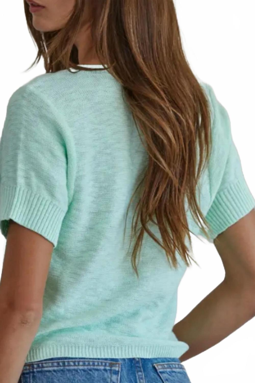 Deacon Cardigan Top In Light Mint