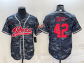 Men's San Francisco 49ers Ronnie Lott #42 Grey Camouflage Game jersey Joint Edition