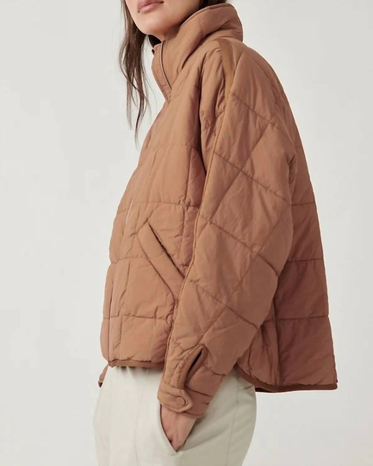 Pippa Packable Puffer Jacket In Twig