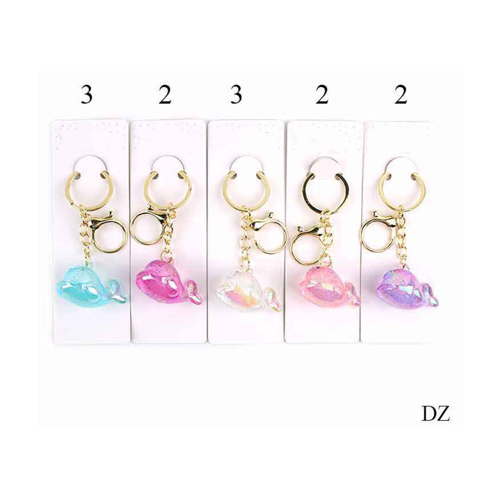 12PCS - Iridescent Dolphin Charm Keychain Bag Charms